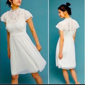 Anthropologie White Lace Midi Dress